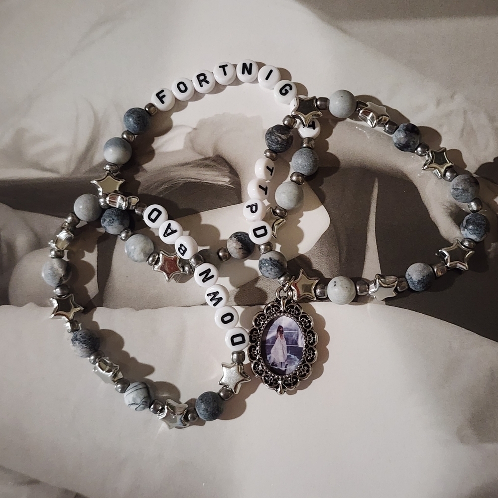 Tortured Poet Friendship Bracelets Set Of 3 w/ Charm